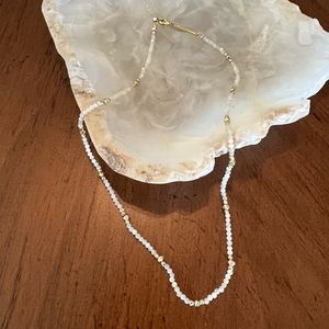 Britt Gold Choker Necklace in Ivory Mother-of-Pearl